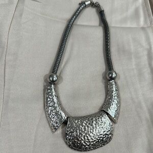 Silver Textured Artisanal Necklace